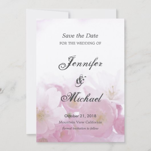 Trouwbloemen Uniek Klassiek Bewaren Save The Date (Voorkant)