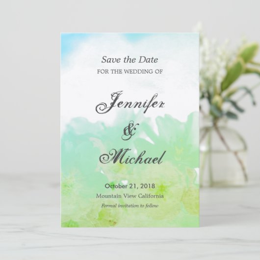 Trouwbloemen Uniek Klassiek Save the Date (Staand voorkant)