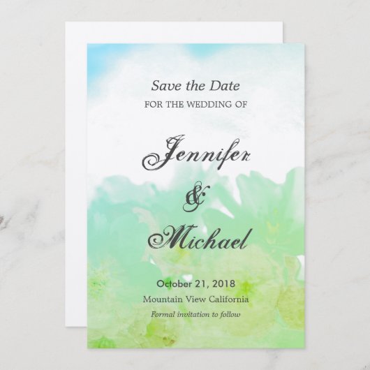Trouwbloemen Uniek Klassiek Save the Date (Voorkant / Achterkant)