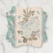 Trouwbloemen Vlinders Duiven Gift Labels (Voorkant)