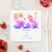 Trouwbloemen Waterverf Bloemen Poppy  Servet (Insitu)