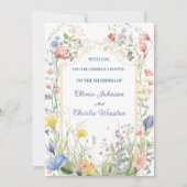 Trouwbloemen Waterverf Botanische Lente Tuin Kaart (Voorkant)