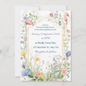 Trouwbloemen Waterverf Botanische Lente Tuin Kaart (Achterkant)