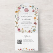Trouwbloemen Wilde Bloem Lente Trouwdag All In One Uitnodiging (Binnen)