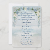 Trouwbloemenboog op oceaanaquarel kaart (Voorkant)