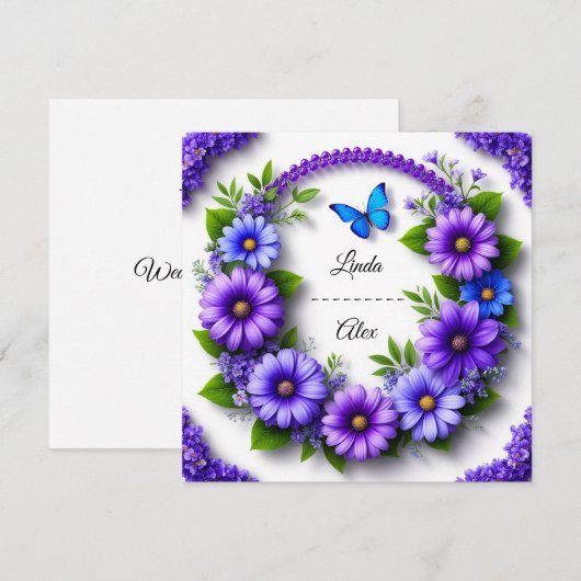 Trouwbloemenkrans Kaart (Voorkant / Achterkant)