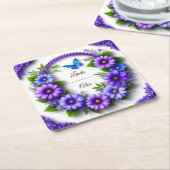 Trouwbloemenkrans Kartonnen Onderzetters (Schuin)