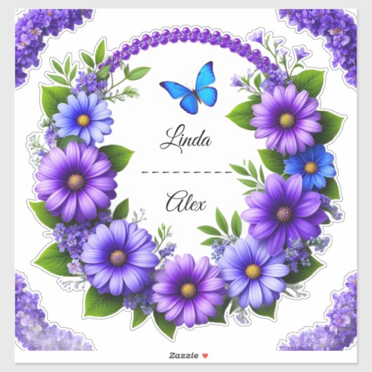 Trouwbloemenkrans Sticker (Vel)