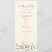 Trouwbloementuin Bloemige Wilde Bloemen Bruiloft Programmakaart (Achterkant)
