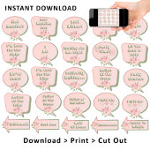 Trouwblush roze trendy bloemen foto booth rekwisie poster