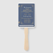 Trouwboek Hand Fan Modern Navy Programma Handwaaier (Achterkant)