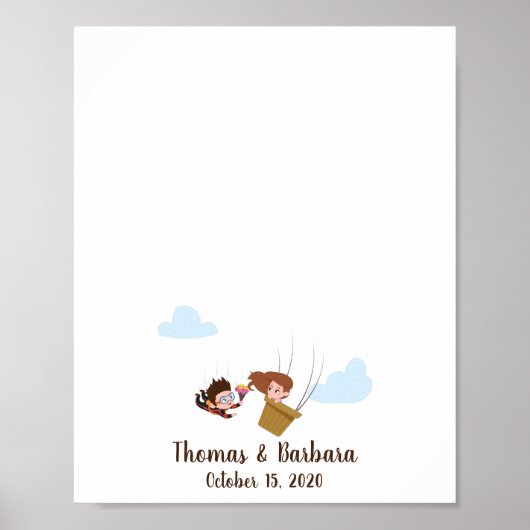 Trouwboek met vingerafdrukken voor koppels poster (Voorkant)