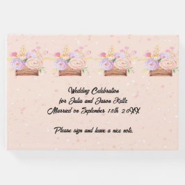 Trouwboek voor Peach Rustic Floral Wedding Gastenboek