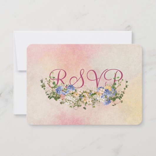 Trouwboeket RSVP Kaart (Voorkant)