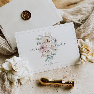 Trouwboeket Save The Date Kaart - Zachte Bloemen