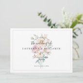 Trouwboeket Save the date Kaart - Zachte Bloemen (Staand voorkant)