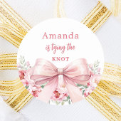 Trouwboeket strikken roze bloemen Bruidsmeisjesfee Ronde Sticker