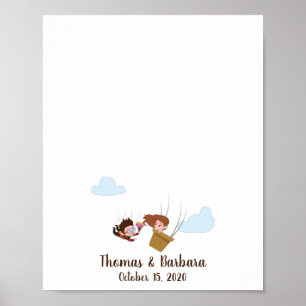 Trouwboekje met vingerafdrukken voor gasten poster