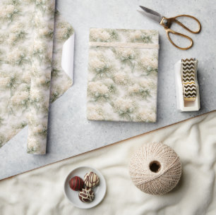 Trouwbogen, linten en hortensia bloemen cadeaupapier