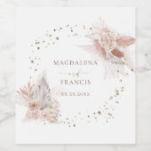 trouwboho-bloemen wijn etiket (Enkel label)