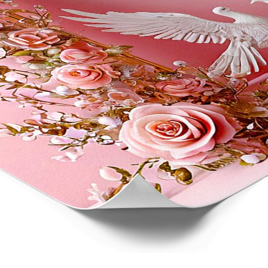 Trouwboog en duiven poster (Hoek)