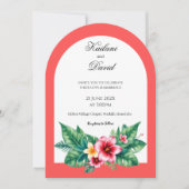 Trouwboog met paar portret kaart (Voorkant)