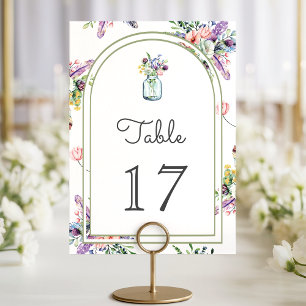 Trouwboog met wilde bloemen in metselpotten kaart