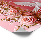 Trouwboog Roze Rozen Witte Duiven 🌸🕊️💖✨ Poster (Hoek)