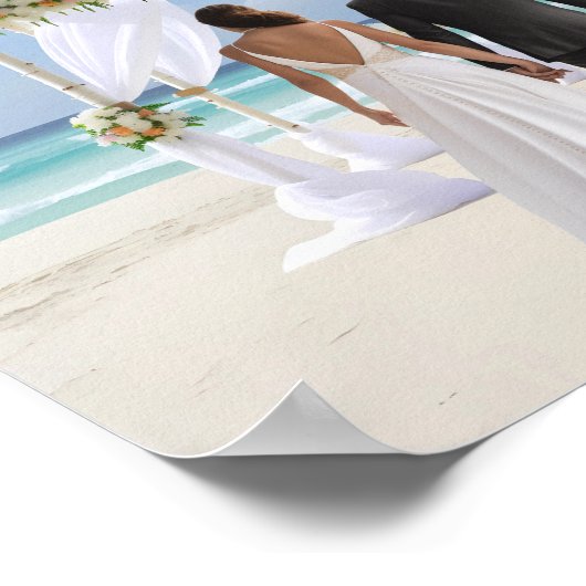 Trouwboog Strand Aangepaste Fotografie Achtergrond Poster (Hoek)