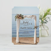 Trouwboog Strand Bloem Bruidsfeest Kaart (Staand voorkant)