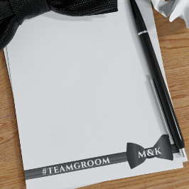 Trouwboog Stropdas Monogram Team Bruidegom Notitie Notitieblok