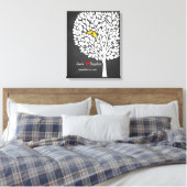 Trouwboom Handtekening Gastenboek Vogels Geel Canvas Afdruk (Insitu (Slaapkamer))