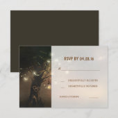 trouwboom slingerlichtjes metsonzen RSVP-kaarten RSVP Kaartje (Voorkant / Achterkant)
