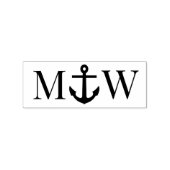 Trouwboot Anker Paar Trouw 2 Initiaal Monogram #1 Rubberstempel (Afrduk)
