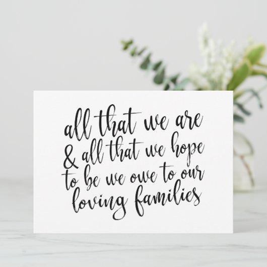 Trouwbord 'Alles wat we zijn in zwart-wit Kaart (Staand voorkant)