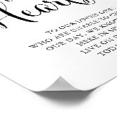 Trouwbord 'Altijd in ons hart gedenkteken' Poster (Hoek)