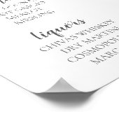 Trouwbord – Barmenu Waterverf Bloem Bord Poster (Hoek)