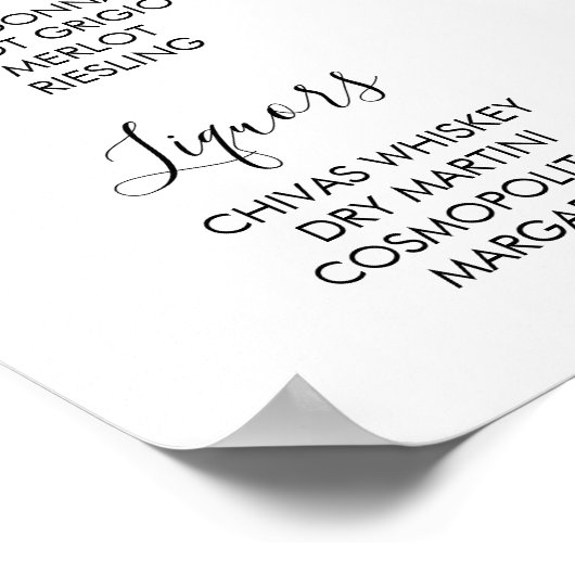 Trouwbord – Barmenu Waterverf Groene Sign Poster (Hoek)