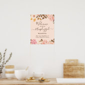 Trouwbord 'Blush Goud Unplugged' Poster (Keuken)