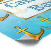 Trouwbord Candy Bar Oceanische Aqua Blauwe & Goude Poster (Hoek)