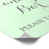 Trouwbord Candy Bar Roze Aquarel Bloem Licht Munt Poster (Hoek)