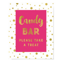Trouwbord Candy Bar Roze Gouden Strepen