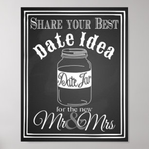 Trouwbord "Datum pot gast boek" bord schoolbord Poster