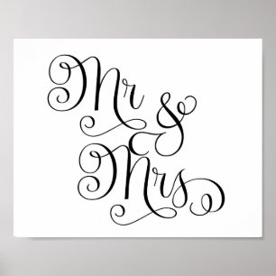 Trouwbord - Dhr. & Mevrouw- Poster