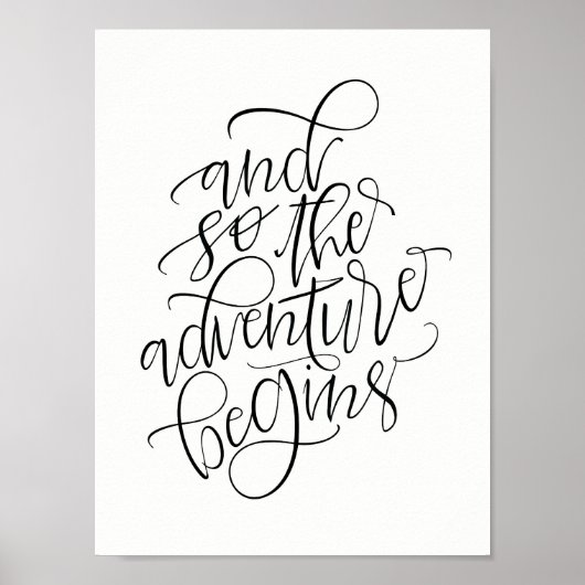 trouwbord - en zo begint het avontuur poster (Voorkant)