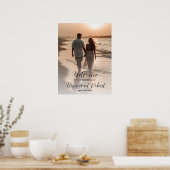 Trouwbord Foto: Personaliseer uw droomhuwelijk Poster (Keuken)