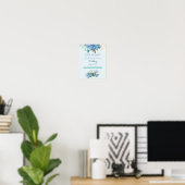 Trouwbord Foto's Hashtag Blauwe Hydrangea's Poster (Thuiskantoor)