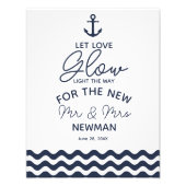 trouwbord, gloedstokken, bruiloft, zeemijlstaart foto afdruk (Voorkant)