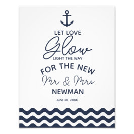 trouwbord, gloedstokken, bruiloft, zeemijlstaart foto afdruk