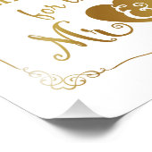 trouwbord, gloedstokken, bruiloft, zwart foto afdruk (Hoek)